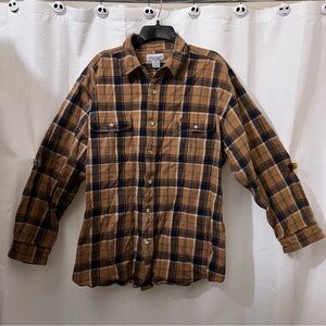 Carhartt Men’s  Original Fit Flannel Long Sleeve Plaid Shirt  Workwear Gold XXL